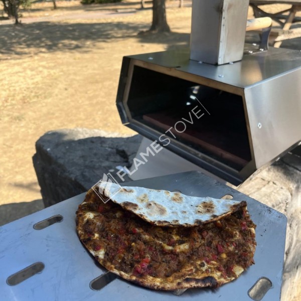 Taşınabilir Pizza Fırını – Kamp, Bahçe ve Piknik İçin Odun & Kömürlü Çelik Fırın