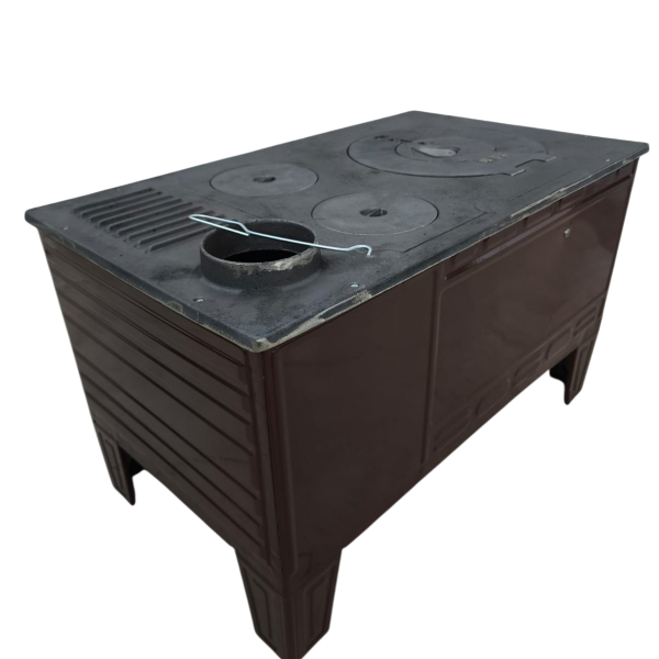 FS-320 - 50’lik Paçalı Kuzine Soba | Kahverengi Emaye | Geniş Fırınlı Kuzine