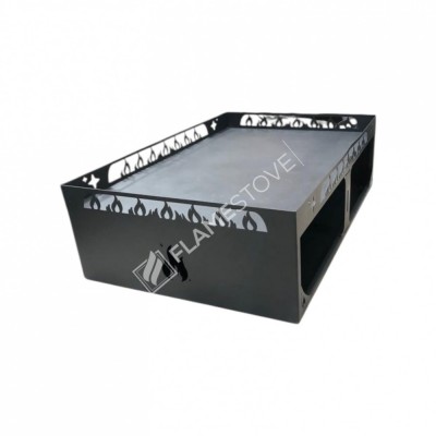 Soba Altlığı Odun hazneli 60cm x 90cm Alev Desenli