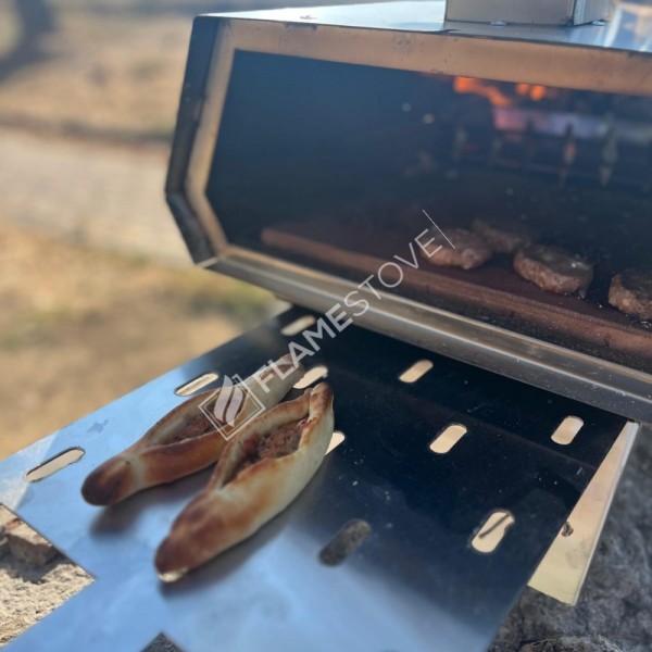Taşınabilir Pizza Fırını – Kamp, Bahçe ve Piknik İçin Odun & Kömürlü Çelik Fırın