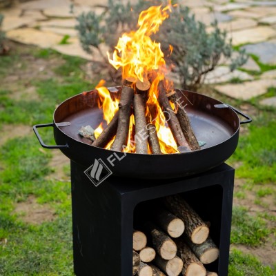 Flame Cook Ateş Çukuru | 60 cm Çap | 2.5 mm ST37 Malzeme | Derin Hazne | Yüksek Odun Kapasitesi