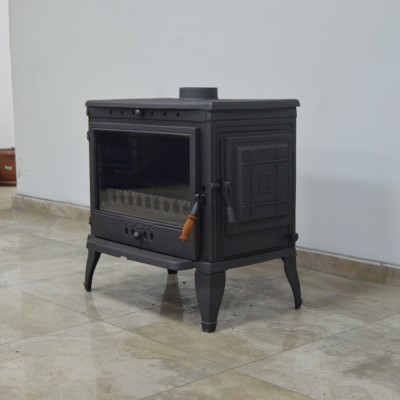 Retro Classic Tamamı Döküm Soba | Yüksek Verimli Odun & Kömür Sobası, Schott Robax Camlı, Arka Hava Denge Sistemli, 10 kW