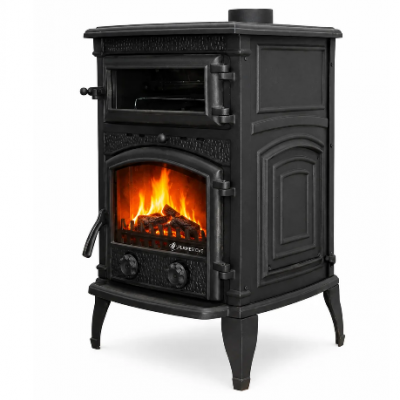  Sirius Mega Fırınlı Döküm Soba | Yüksek Verimli Odun & Kömür Sobası, Schott Robax Camlı, Arka Hava Denge Sistemli, 18 kW