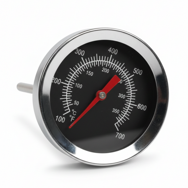 FS-122 FlameStove Döküm Soba Termostatı (Ø52mm) – Hassas Analog Sıcaklık Göstergesi