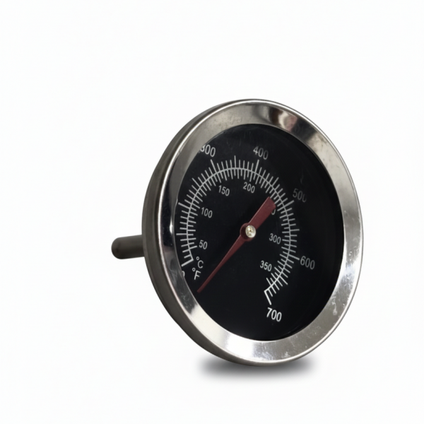 FS-122 FlameStove Döküm Soba Termostatı (Ø52mm) – Hassas Analog Sıcaklık Göstergesi