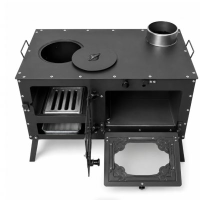 Sirius Maxi Style YK Odunluklu Fırınlı 4 Camlı Döküm Soba | Yüksek Verimli Odun & Kömür Sobası, Schott Robax Camlı, Çift Yanmalı, 18.21 kW