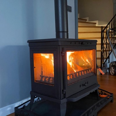 Yüksek Verimli Döküm Odun & Kömür Sobası - Retro Lux, Çift Yanmalı Sistem