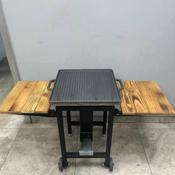 S-506 Çift Yakıtlı Bahçe Barbeküsü – Yan Sehpalı, Odun ve Pelet Yakan Dış Mekan Izgarası