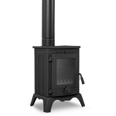 Minör Yüksek Mukavemetli Pik Döküm Soba | Yüksek Verimli Odun & Kömür Sobası, Schott Robax Camlı, 50 m2 Isıtma