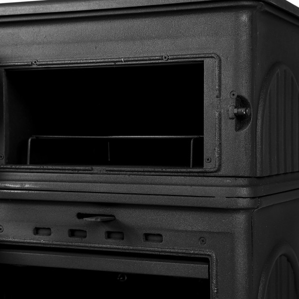  Modena Oven Fırınlı Yüksek Mukavemetli Döküm Soba | Yüksek Verimli Odun & Kömür Sobası, Schott Robax Camlı, Ahşap Kulplu, 18.33 kW