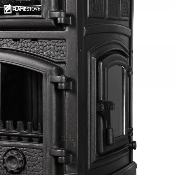 Sirius Mega Style YK Odunluklu Fırınlı Döküm Soba | Yüksek Verimli Odun & Kömür Sobası, Schott Robax Camlı, Yan Kapaklı, 15 kW