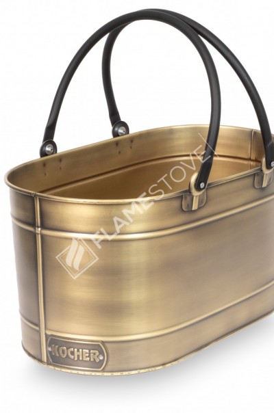 Çift Boru Kulplu Oval Odun Kovası | Şık Tasarım ve Dayanıklı Yapı | 55x31x29 cm