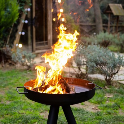 Flame Feast Ateş Çukuru | 60 cm Alt Izgara | 34 cm Üst Izgara | 2.5 mm Kalın Sac | Derin Hazne