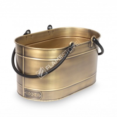 Çift Boru Kulplu Oval Odun Kovası | Şık Tasarım ve Dayanıklı Yapı | 55x31x29 cm