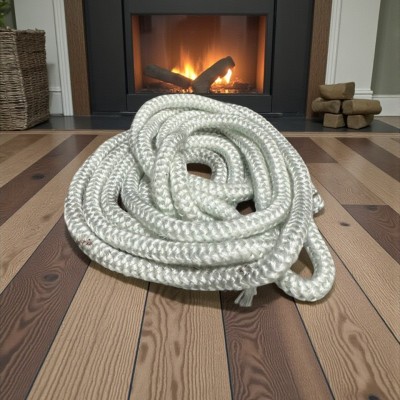 FS-151 6 mm Örgülü Yanmaz Kapak Fitili | Döküm Soba İçin Isıya Dayanıklı Sızdırmazlık Şeridi | Yüksek Isı Performansı