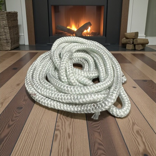 FS-151 6 mm Örgülü Yanmaz Kapak Fitili | Döküm Soba İçin Isıya Dayanıklı Sızdırmazlık Şeridi | Yüksek Isı Performansı