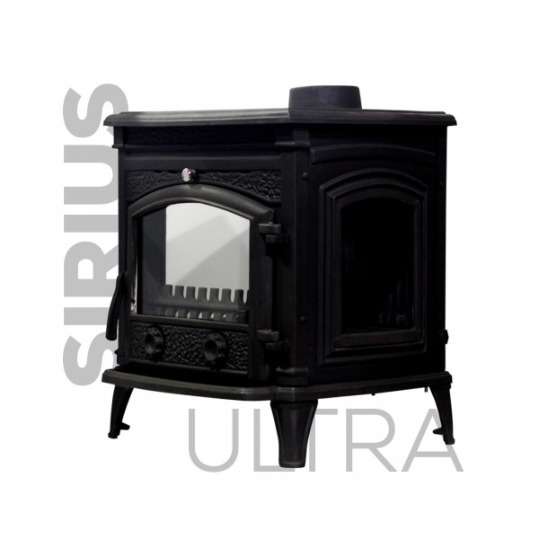 Sırıus Ultra Döküm FS-14  Yüksek Verimli Pik Döküm Soba | Alman Seramik Camlı | 9 kW Isı Gücü | 130 mm Baca Çıkışı