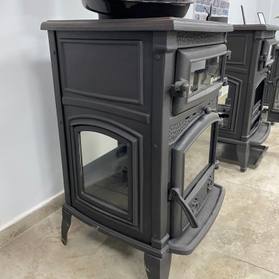 FLAME STOVE Sirius Maxi | Fırınlı Odun ve Kömür Sobası | Yüksek Verimli Döküm Gövde | Çift Yanma Teknolojisi | Schott-Robax Camlı