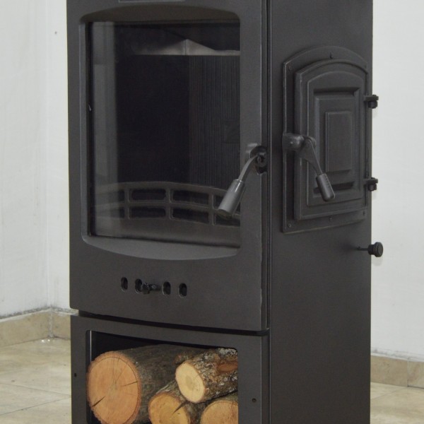  Flame Stove Lodi Yan Yüklemeli Odunluklu Şömine Soba | Yüksek Verimli Odun & Kömür Sobası, Çift Yanmalı, A Sınıfı, Schott Robax Camlı,