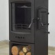 Flame Stove Lodi Yan Yüklemeli Odunluklu Şömine Soba | Yüksek Verimli Odun & Kömür Sobası, Çift Yanmalı, A Sınıfı, Schott Robax Camlı,