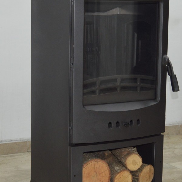  Flame Stove Lodi Yan Yüklemeli Odunluklu Şömine Soba | Yüksek Verimli Odun & Kömür Sobası, Çift Yanmalı, A Sınıfı, Schott Robax Camlı,