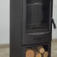 Flame Stove Lodi Yan Yüklemeli Odunluklu Şömine Soba | Yüksek Verimli Odun & Kömür Sobası, Çift Yanmalı, A Sınıfı, Schott Robax Camlı,