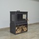 Retro Lux Style Odunluklu 3 Camlı Döküm Soba | Yüksek Verimli Odun & Kömür Sobası, Schott Robax Camlı, Arka Hava Denge Sistemli, 9 kW