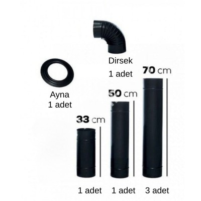 Çap 130 mm  Soba Borusu Seti