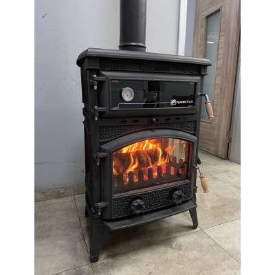Flame Stove FS-71YK Sirius Midi Yan Kapaklı – Fırınlı Döküm Soba (Emaye Tepsili)
