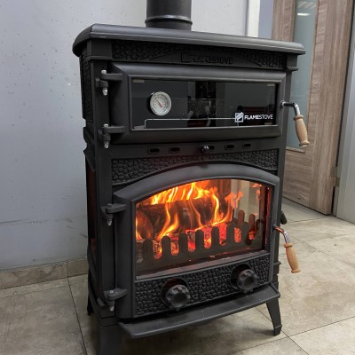 Flame Stove FS-71YK Sirius Midi Yan Kapaklı – Fırınlı Döküm Soba (Emaye Tepsili)
