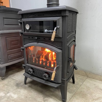 Flame Stove FS-71YK Sirius Midi Yan Kapaklı – Fırınlı Döküm Soba (Emaye Tepsili)
