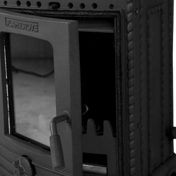 Minör Yüksek Mukavemetli Pik Döküm Soba | Yüksek Verimli Odun & Kömür Sobası, Schott Robax Camlı, 50 m2 Isıtma