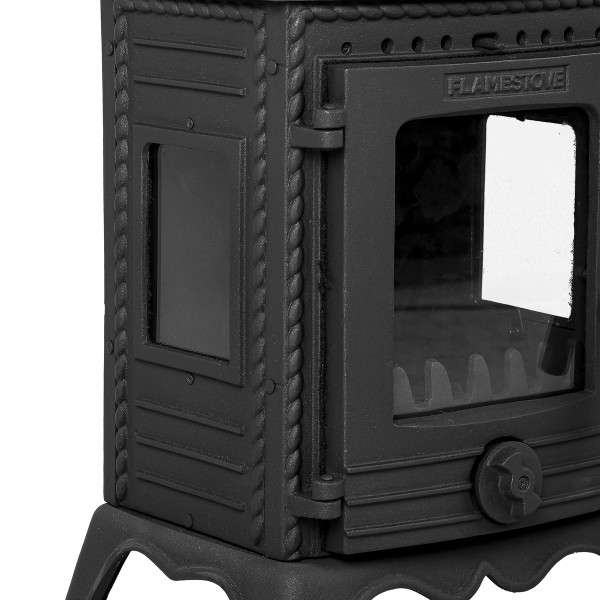 Minör Lüx 3 Taraflı Camlı Çift Yanmalı Döküm Soba | Yüksek Verimli Odun & Kömür Sobası, A Sınıfı, Schott Robax Camlı, 50 m² Isıtma