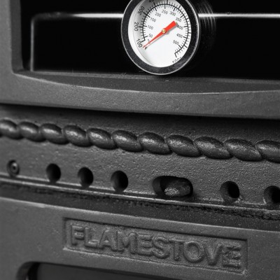 Major Tamamı Pik Döküm Fırınlı Soba | Yüksek Verimli Odun & Kömür Sobası, Schott Robax Camlı, Emaye Fırınlı, 70 m2 Isıtma