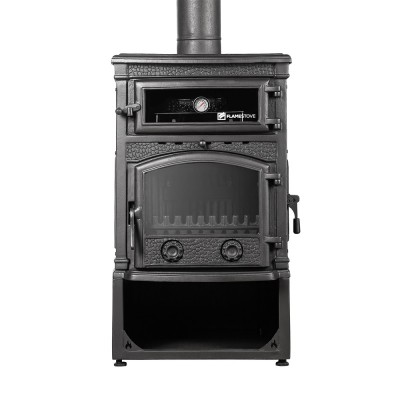 Sirius Maxi Style YK Odunluklu Fırınlı 4 Camlı Döküm Soba | Yüksek Verimli Odun & Kömür Sobası, Schott Robax Camlı, Çift Yanmalı, 18.21 kW