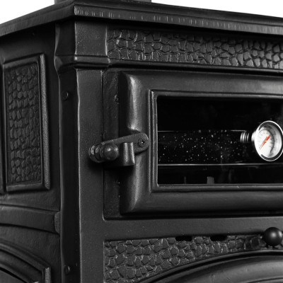 Sirius Maxi Style Odunluklu Fırınlı 3 Camlı Döküm Soba | Yüksek Verimli Odun & Kömür Sobası, Schott Robax Camlı, 18.21 kW