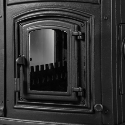 Sirius Maxi Style YK Odunluklu Fırınlı 4 Camlı Döküm Soba | Yüksek Verimli Odun & Kömür Sobası, Schott Robax Camlı, Çift Yanmalı, 18.21 kW